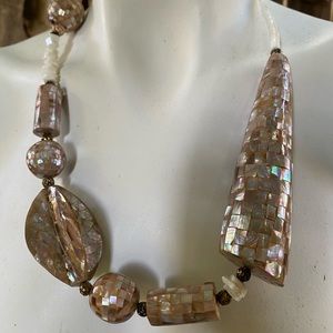Kay King abalone mosaic pavé statement necklace